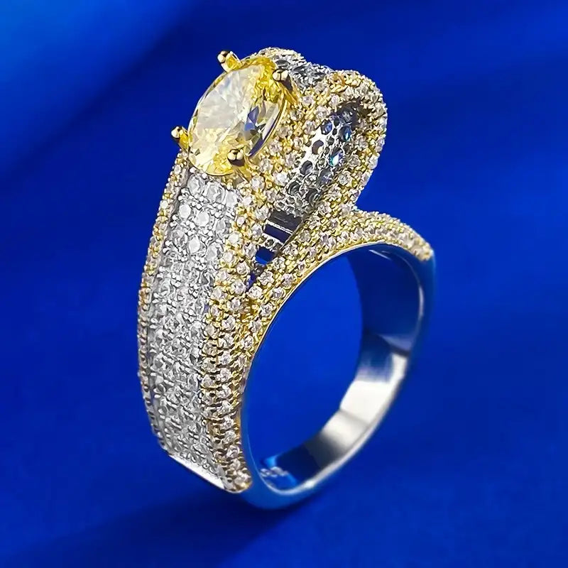Oval Engagement Ring 6*8 925 Silver High Carbon Diamond
