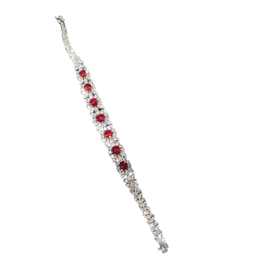 7.16ct Unheated Pigeon Blood Ruby Bracelet | GRS Certified and 925 Silver Options