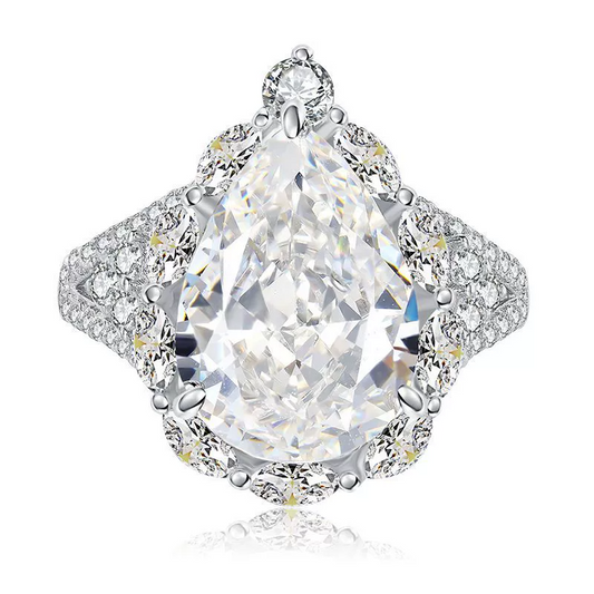 Pear Engagement Ring 10*14 925 Silver High Carbon Diamond