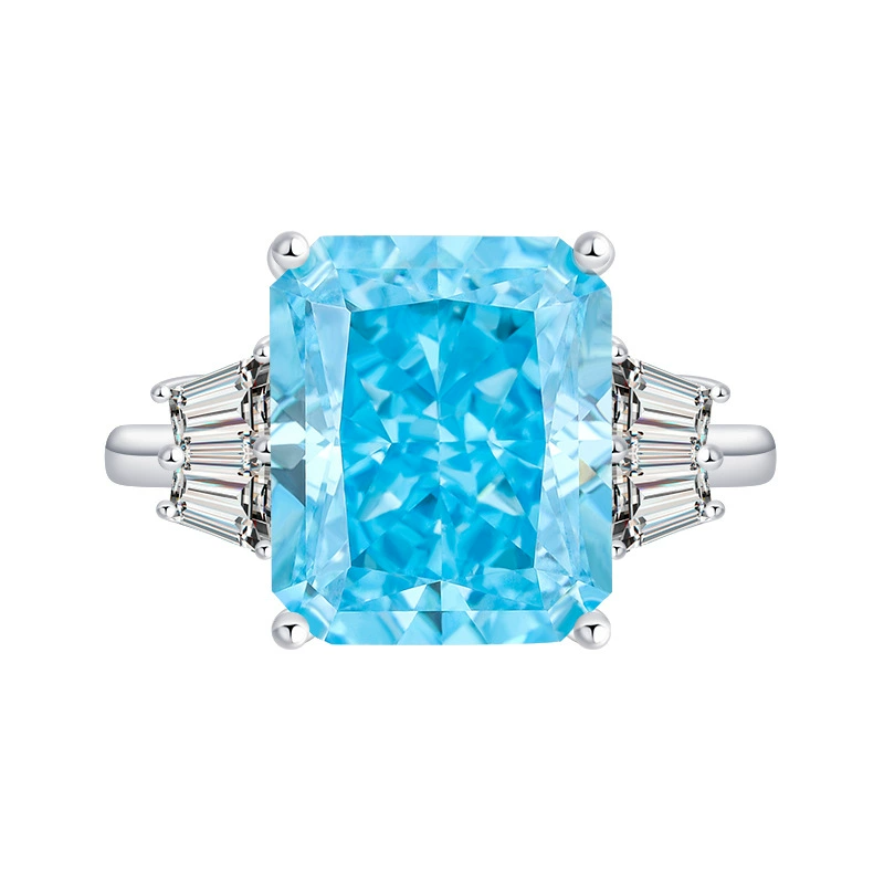 Radiant Engagement Ring 10*12 925 Silver High Carbon Diamond