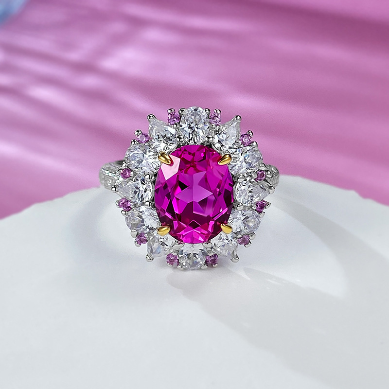 Oval Engagement Ring 8*10 925 Silver High Carbon Diamond