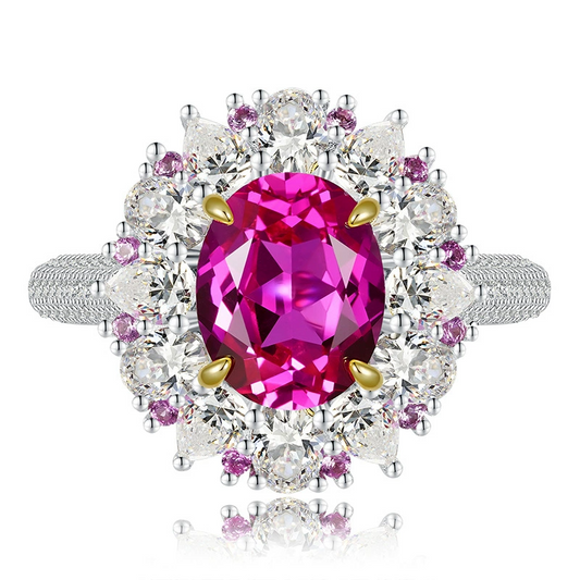 Oval Engagement Ring 8*10 925 Silver High Carbon Diamond