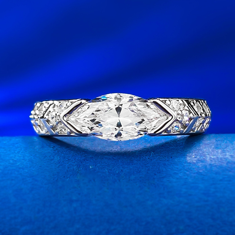 Marquise Engagement Ring 5*10 925 Silver Zircon