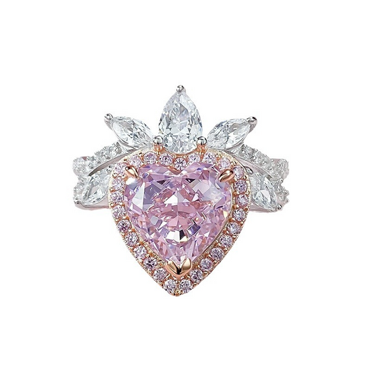 Heart Engagement Ring 9*9mm 925 Silver High Carbon Diamond