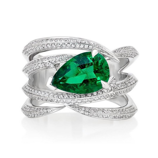 Pear Engagement Ring 925 Silver High Carbon Diamond