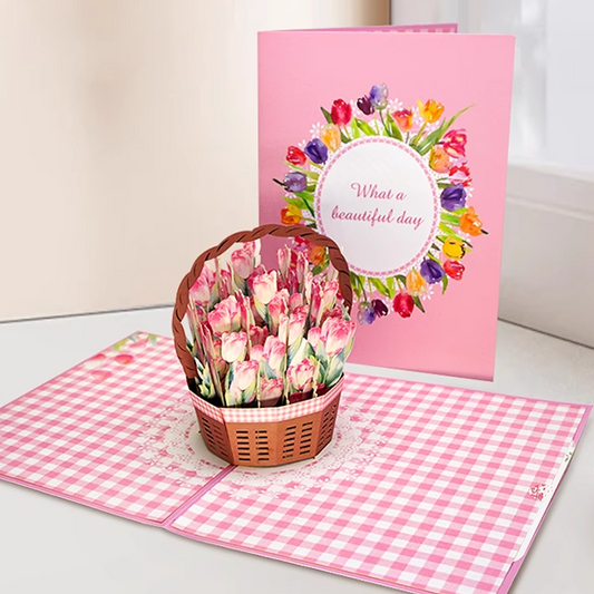 Jewelryay Exclusive | Customizable 3D NFC Greeting Card Flower Basket