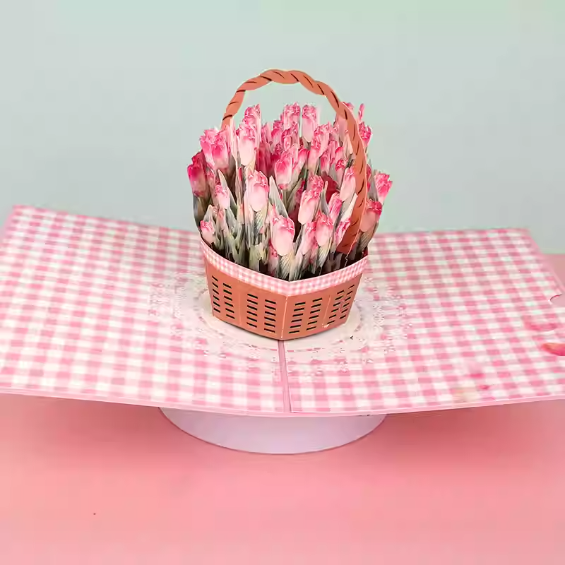 Jewelryay Exclusive | Customizable 3D NFC Greeting Card Flower Basket