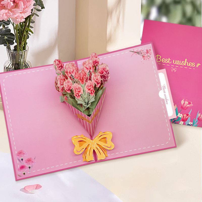 Jewelryay Exclusive | Customizable 3D NFC Greeting Card Carnation