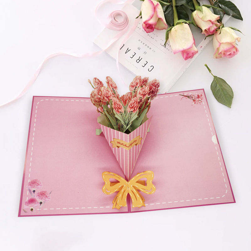 Jewelryay Exclusive | Customizable 3D NFC Greeting Card Carnation