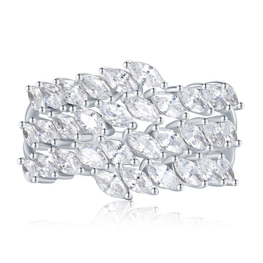 Marquise Engagement Ring 925 Silver High Carbon Diamond