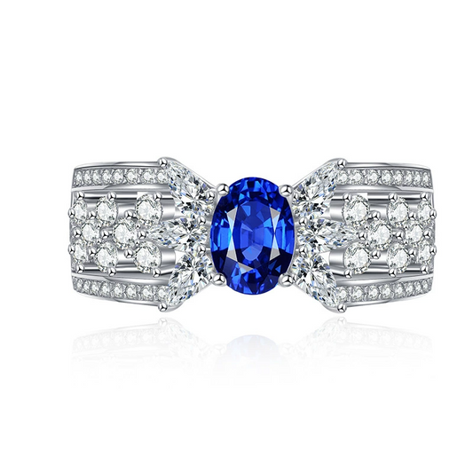 Oval Engagement Ring 5*7 925 Silver High Carbon Diamond