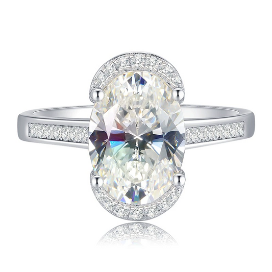 Oval Engagement Ring 8*11 925 Silver High Carbon Diamond