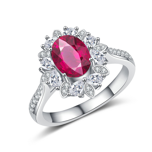 Oval Engagement Ring 3.5ct 6*8 925 Silver High Carbon Diamond