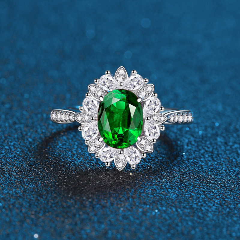 Oval Engagement Ring 3.5ct 6*8 925 Silver High Carbon Diamond