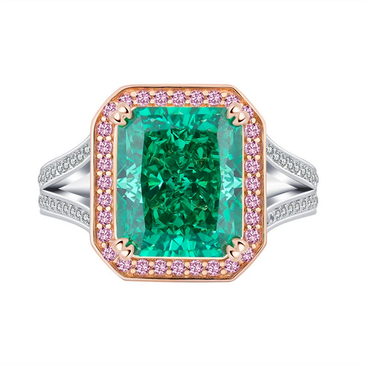Radiant Engagement Ring 12*11 925 Silver High Carbon Diamond