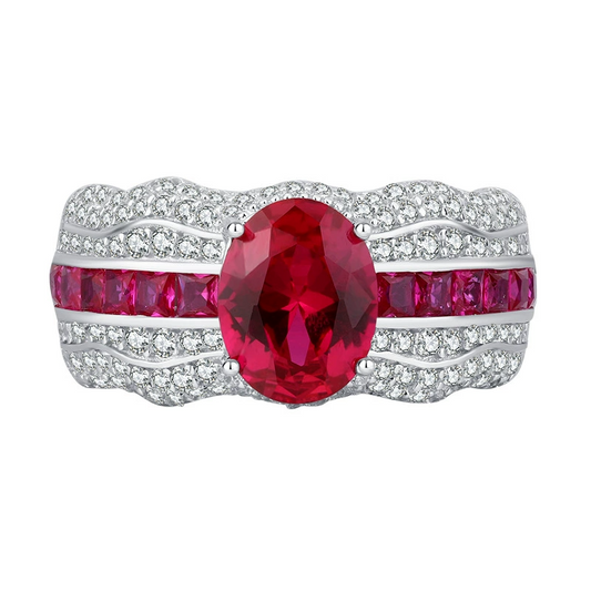 Oval Engagement Ring 7*9 925 Silver High Carbon Diamond