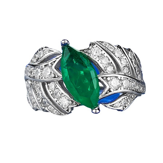 Marquise Engagement Ring 925 Silver High Carbon Diamond