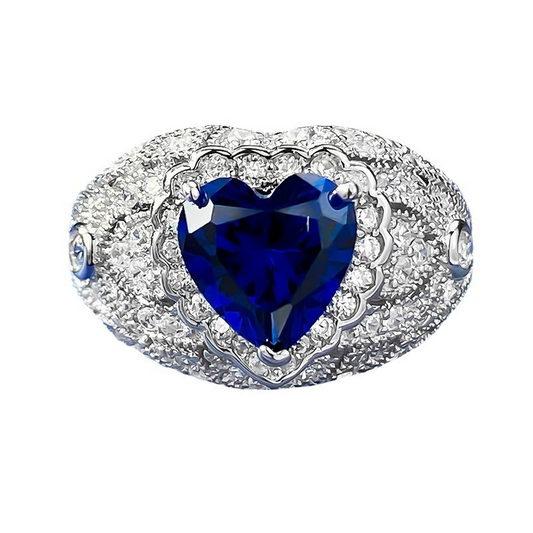 Heart Engagement Ring 8*8 925 Silver High Carbon Diamond