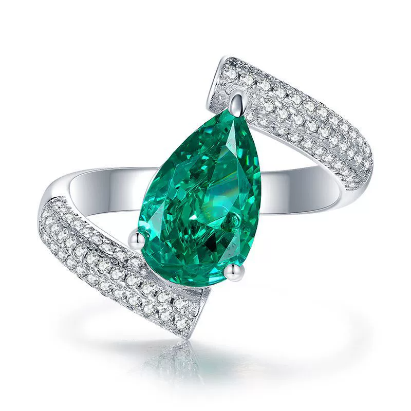 Pear Engagement Ring 7*11 925 Silver High Carbon Diamond