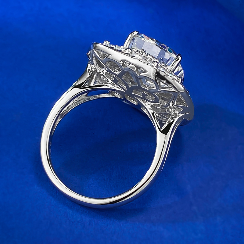 Cushion Engagement Ring 5ct 10*12 925 Silver High Carbon Diamond