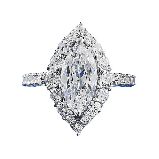 Marquise Engagement Ring 6*12 925 Silver High Carbon Diamond