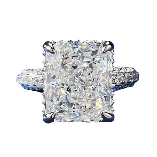 Radiant Engagement Ring 10*12 925 Silver High Carbon Diamond