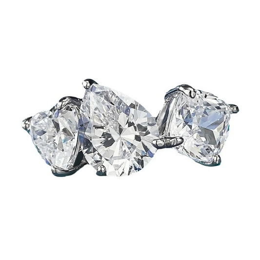 Pear Engagement Ring 8*10 925 Silver High Carbon Diamond