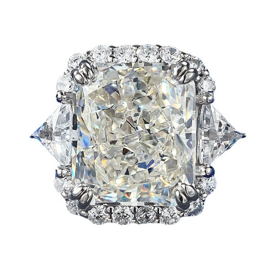 Radiant Engagement Ring 12*14 925 Silver High Carbon Diamond