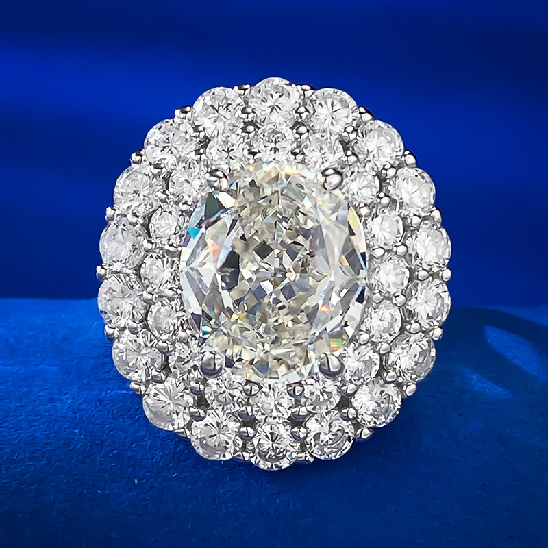 Oval Engagement Ring 10*12 925 Silver High Carbon Diamond