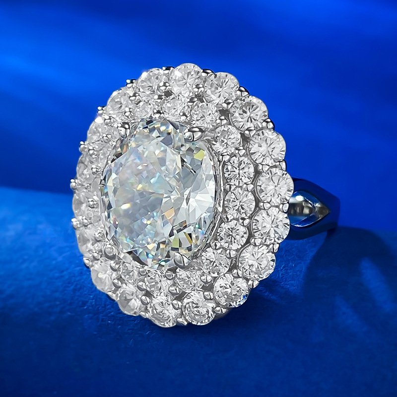 Oval Engagement Ring 10*12 925 Silver High Carbon Diamond