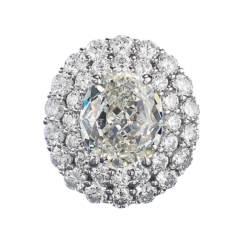 Oval Engagement Ring 10*12 925 Silver High Carbon Diamond