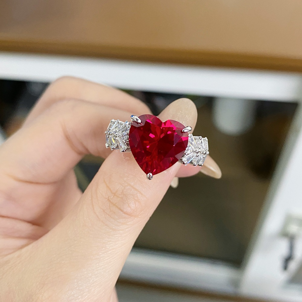 Heart Engagement Ring 6ct 12*12mm 925 Silver Zircon