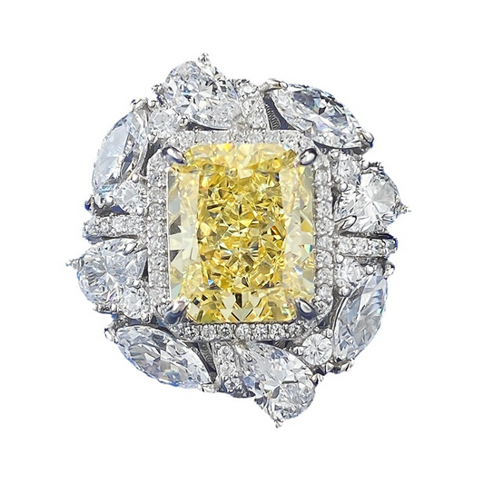 Radiant Engagement Ring 4ct 9*11 925 Silver High Carbon Diamond