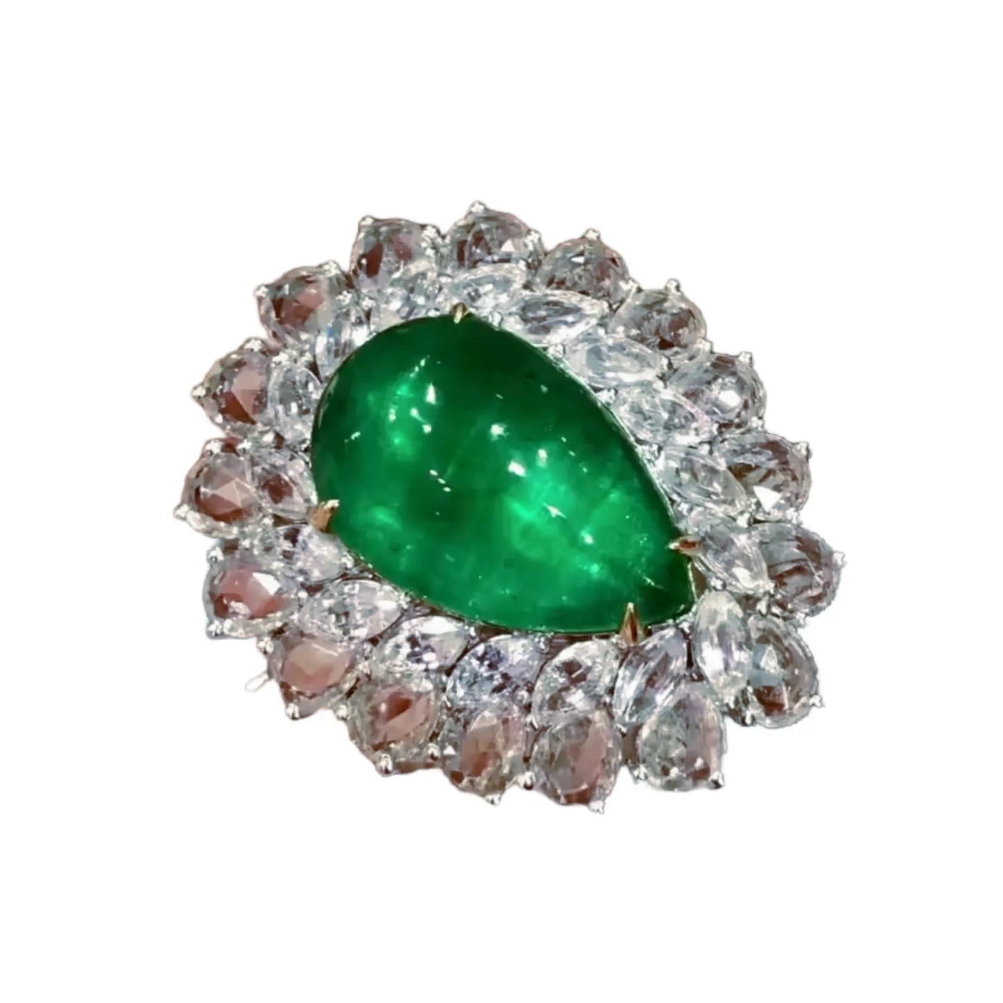18K Gold 5.02ct Emerald Ring/Pendant Combo