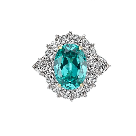 Oval Engagement Ring 10*14 925 Silver High Carbon Diamond