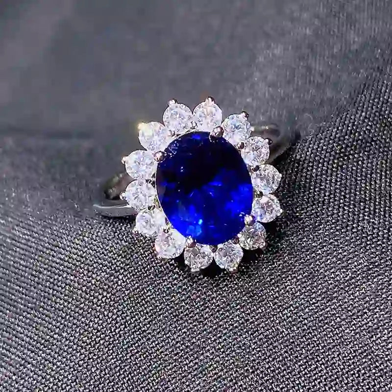 Oval Engagement Ring 8*10 925 Silver High Carbon Diamond