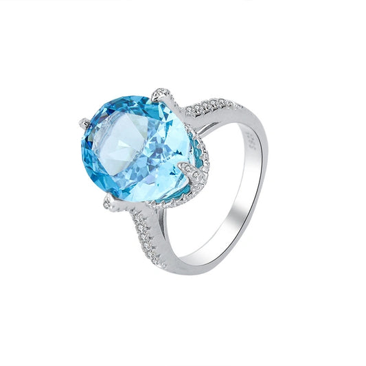 Oval Engagement Ring 12*14 925 Silver High Carbon Diamond
