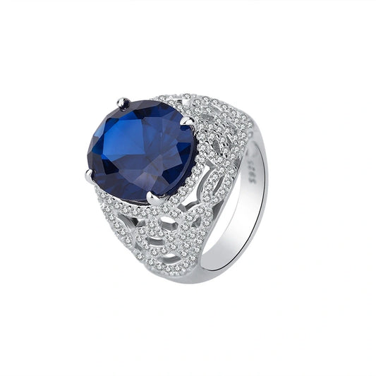 Oval Engagement Ring 12*14 925 Silver Tanzanite