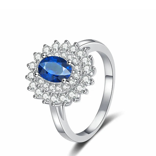 Oval Charming Engagement Ring 2ct 5*7 925 Silver  High Carbon Diamond