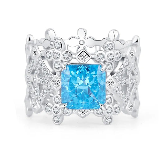 Princess Engagement Ring 8*8 925 Silver High Carbon Diamond