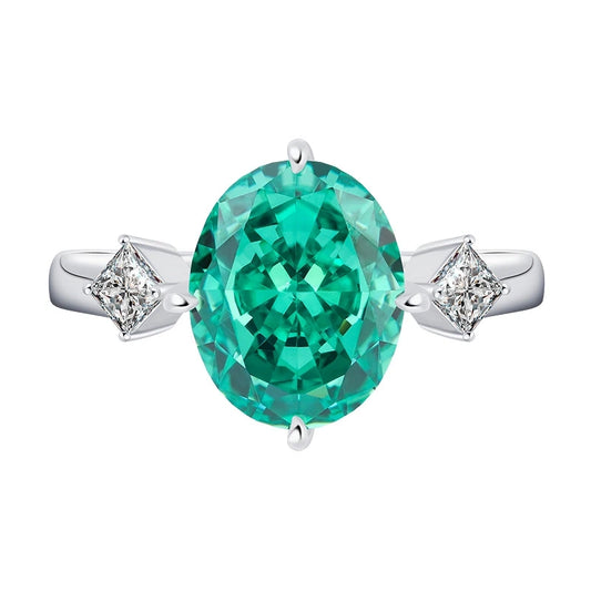 Oval Engagement Ring 5ct 8*10 925 Silver High Carbon Diamond