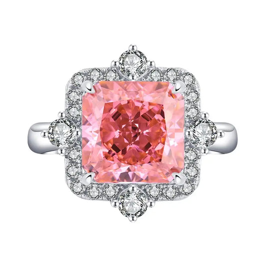 Princess Engagement Ring 10*10 925 Silver High Carbon Diamond