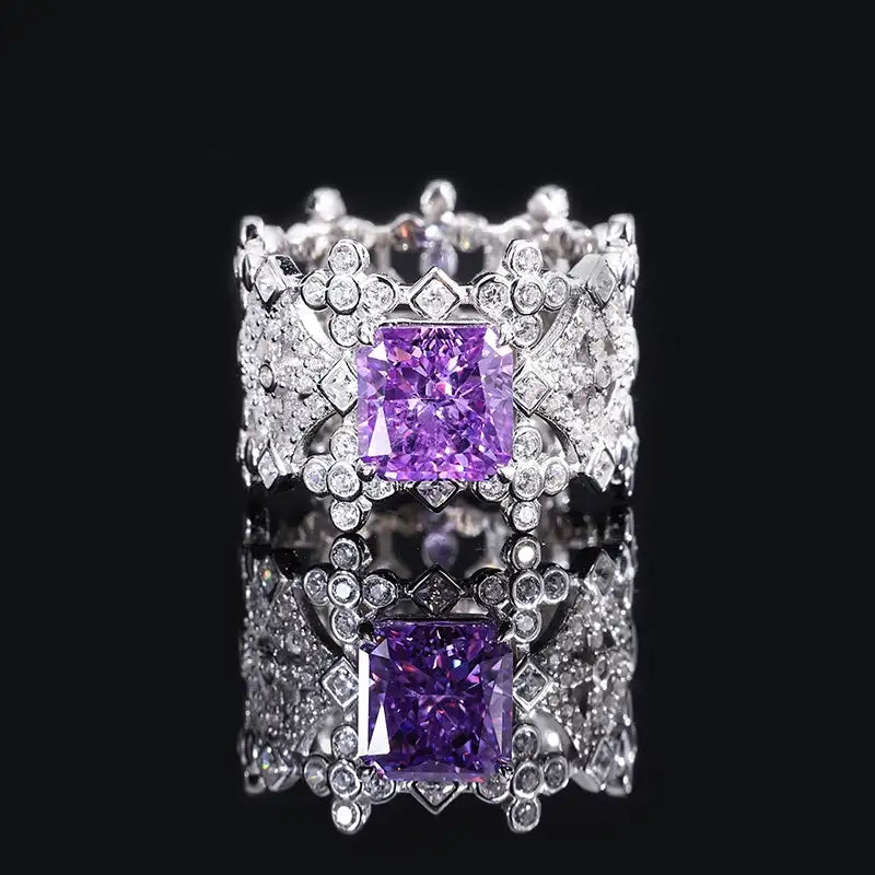 Princess Engagement Ring 8*8 925 Silver High Carbon Diamond