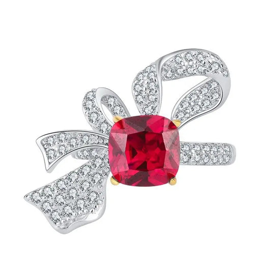 Cushion Engagement Ring 8*8 925 Silver High Carbon Diamond