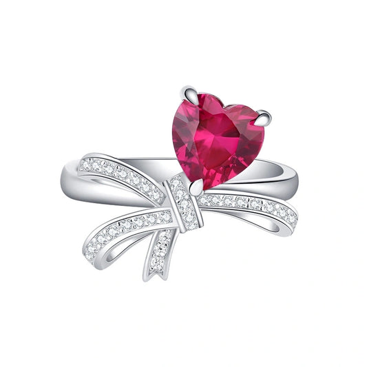 Heart Engagement Ring 8*8 925 Silver High Carbon Diamond