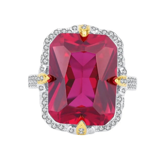 Radiant Emerald Engagement Ring 12*16 925 Silver High Carbon Diamond