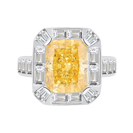 Radiant Engagement Ring 5ct 8*10 925 Silver High Carbon Diamond