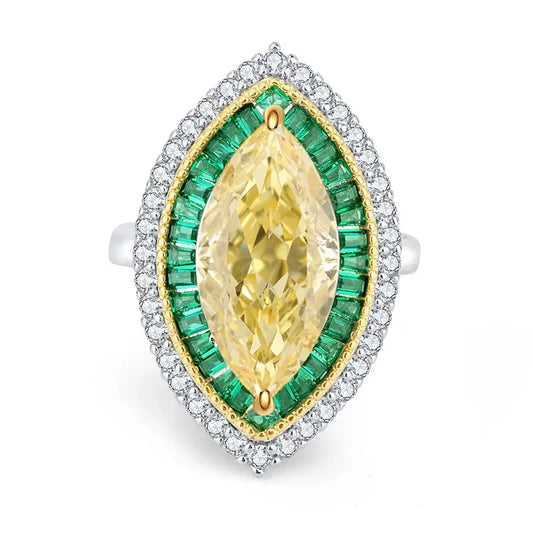 Marquise Engagement Ring 9*18 925 Silver High Carbon Diamond