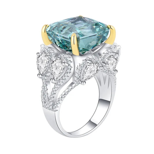 Princess Engagement Ring 13*13 925 Silver High Carbon Diamond