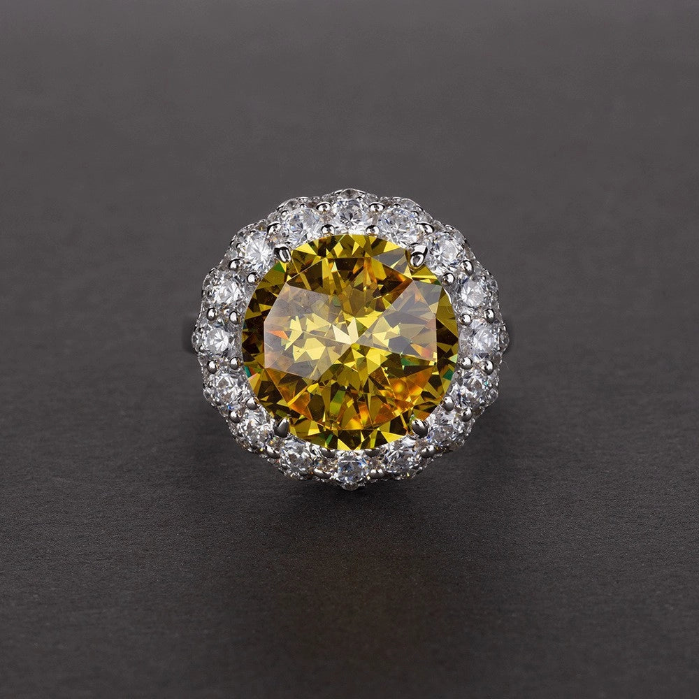 Round Engagement Ring 6ct 925 Silver crystal